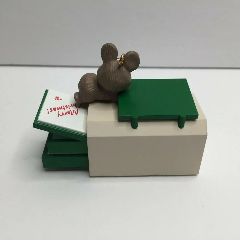 Vintage Hallmark Keepsake Cranberry Copier Handcrafted Ornament 1990 Mouse